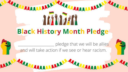 Black history month pupil pledge 2026 lesson resource display poster