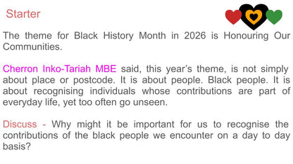 Black History Month 2026 - Honouring Our Communities