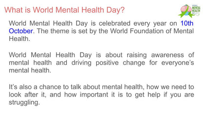 World Mental Health Day 2026 Lesson or Tutor Time / Assembly