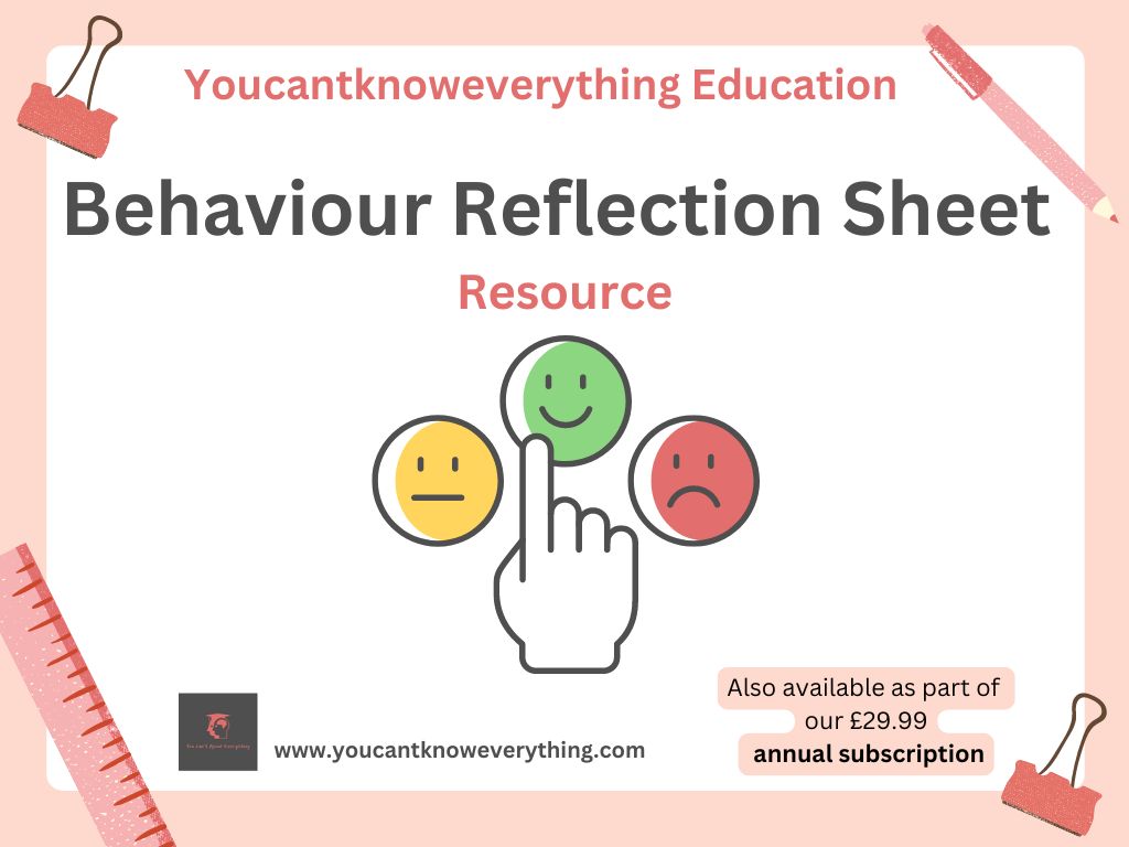 Behaviour Reflection Worksheet