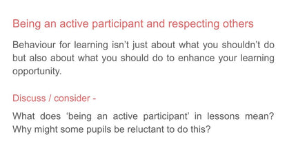 Behaviour for Learning Tutorial