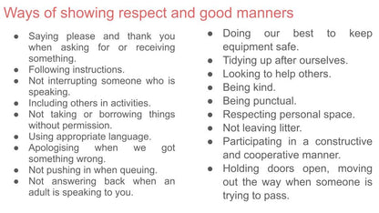 Being Respectful & Using Good Manners