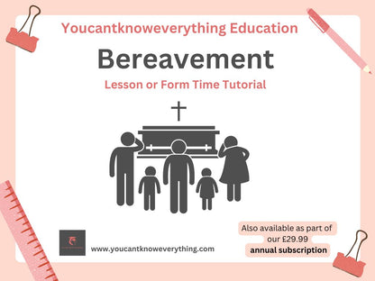 bereavement mourning grief pshe lesson form time tutor resource