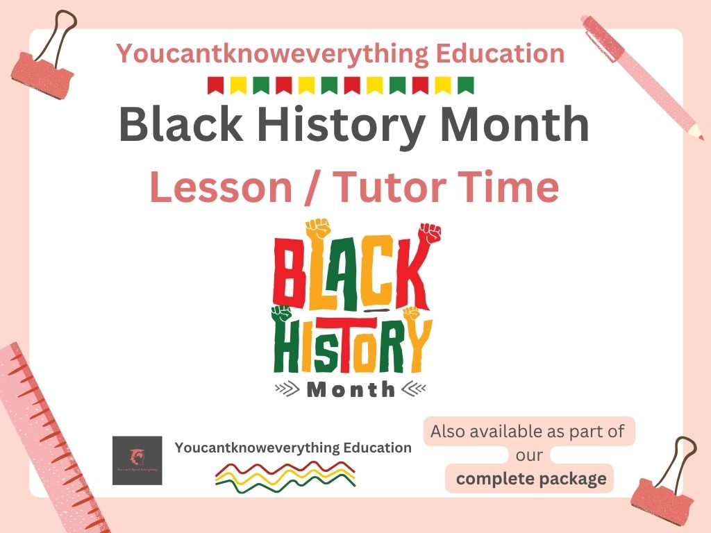 Black History Month 2026 lesson or tutor time / form time resource for KS3 or KS4 at secondary school