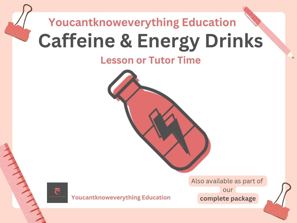 Caffeine & energy drinks PSHE resource for the new 2026 RSHE government guidance in lesson or tutor time format which is ideal for KS3 or KS4.
