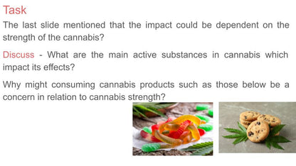Cannabis edibles lesson tutor time workbook pshe rshe 2026 guidance