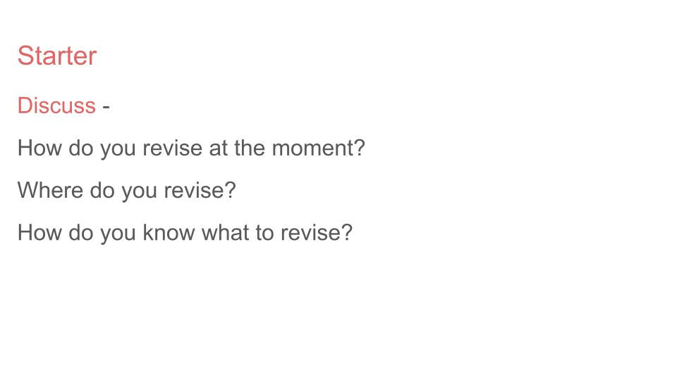Introduction to Revision Techniques Tutor Time / Assembly