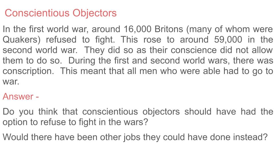 Christian attitudes to war Lesson