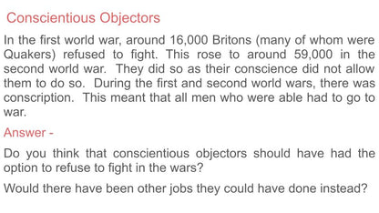 Christian attitudes to war Lesson