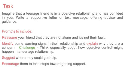 Coercive Control - 2026 RSHE Guidance