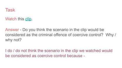 Coercive Control - 2026 RSHE Guidance