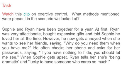 Coercive Control - 2026 RSHE Guidance