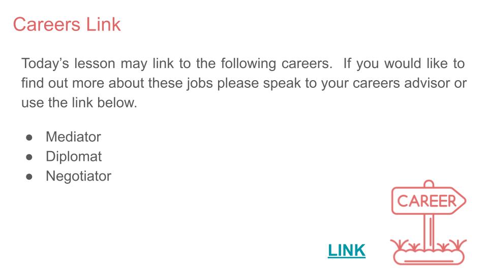 Conflict resolution PSHE RSHE lesson form time tutor time 2026 careers