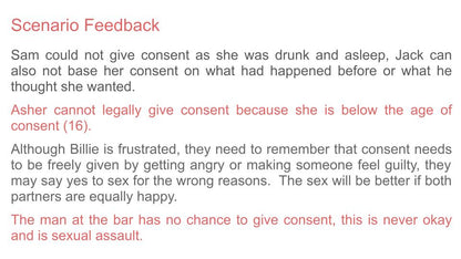 Consent free Lesson / Tutor Time / Workbook resource for RSHE / PSHE KS3 KS4 scenario 2026