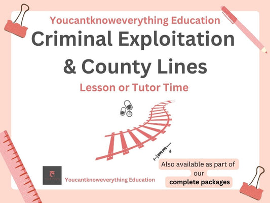Criminal exploitation and county lines PSHE resource for the new 2026 RSHE government guidance in lesson or tutor time format which is ideal for KS3 or KS4.