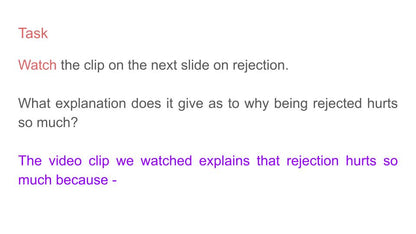 Rejection PSHE lesson tutor time workbook resource 2026 RSHE Guidance clip