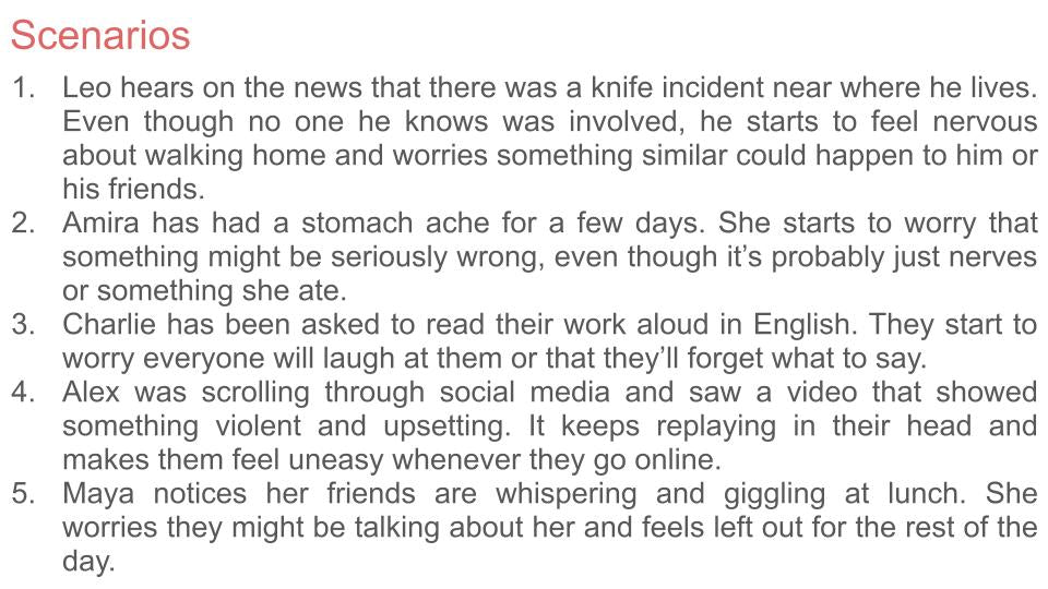 Worry PSHE mental health RSHE 2026 guidance lesson tutor time pupil workbook resource scenarios