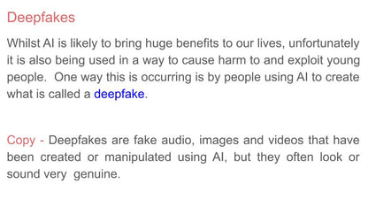 Deepfakes PSHE lesson RSHE online safety resource.