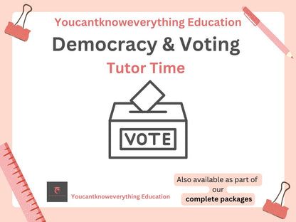 democracy and voting citizenship tutor time / form time  lesson cover