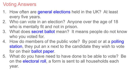 democracy and voting citizenship tutor time / form time  lesson activity on voting.