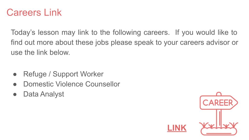 Domestic abuse violence PSHE RSHE lesson tutor time resource 2026 careers