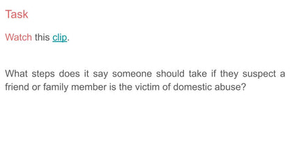 Domestic Abuse / Violence Tutor Time