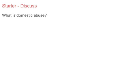 Domestic Abuse / Violence Tutor Time