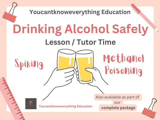 Drinking alcohol safely including spiking and methanol poisoning lesson or tutor time PSHE resource meeting 2026 RSHE guidance. 