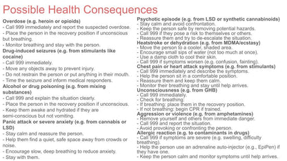 Drugs - Consequences & Dealing with Emergencies KS5
