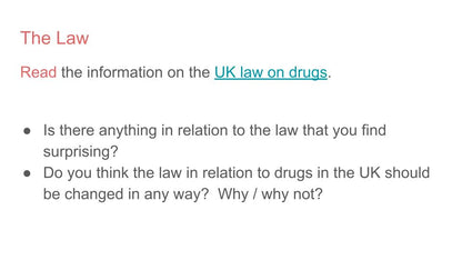 Drugs - Consequences & Dealing with Emergencies KS5
