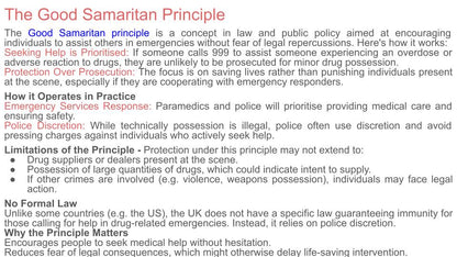 Drugs - Consequences & Dealing with Emergencies KS5