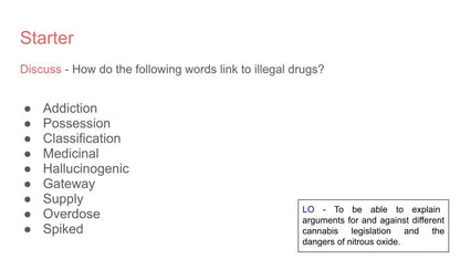 Drugs - Nitrous Oxide & Cannabis Lesson