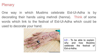 Eid Ul Adha Lesson or Tutor Time