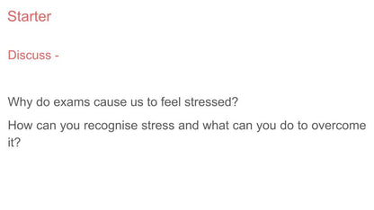 Exam Stress and Next Steps PSHE / Careers Lesson