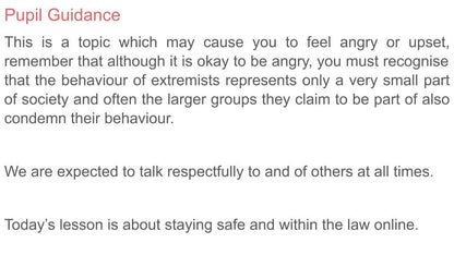 Extremism, Radicalisation & Grooming Lesson