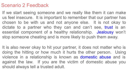First romantic relationships PSHE lesson tutor time pupil workbook RSHE