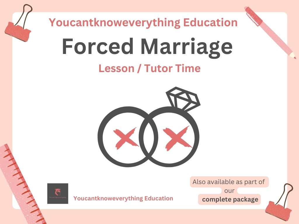 Forced Marriage pshe lesson tutor time 2026 RSHE