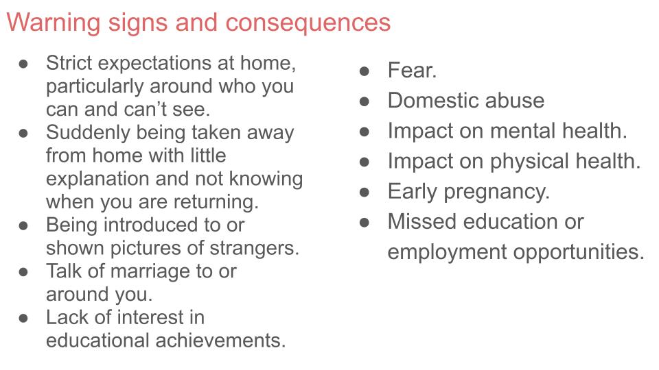 Forced Marriage pshe lesson tutor time 2026 RSHE