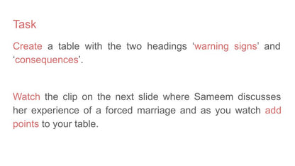 Forced Marriage pshe lesson tutor time 2026 RSHE
