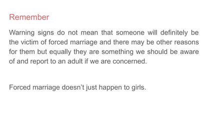 Forced Marriage / Honour Based Abuse Tutorial