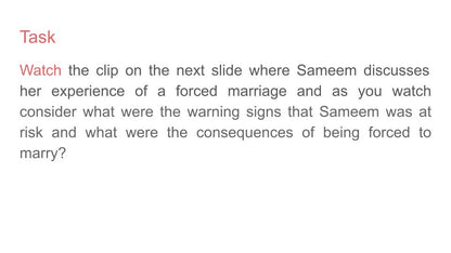 Forced Marriage / Honour Based Abuse Tutorial