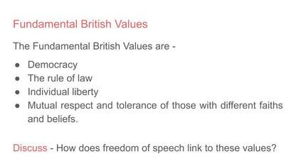 Freedom of Speech Tutor Time Citizenship