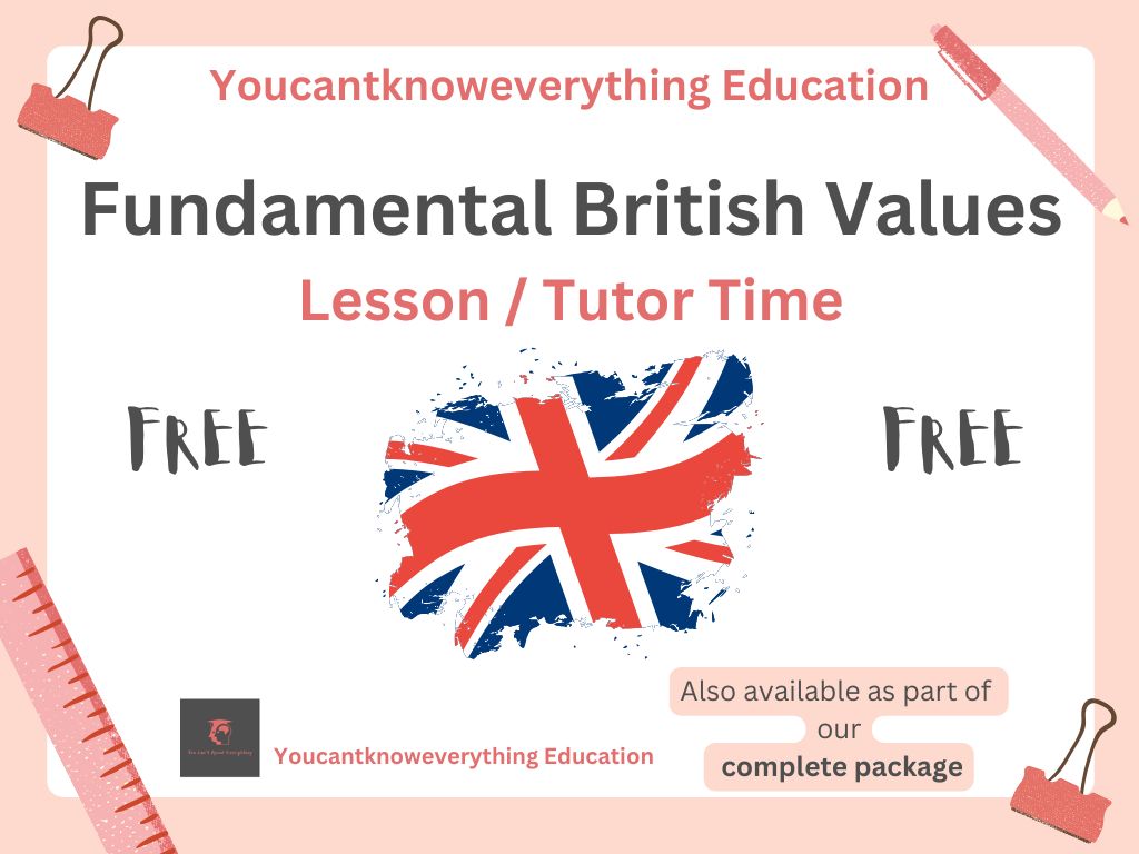 Free Fundamental British Values lesson or tutor time PSHE or Citizenship secondary teaching resource for KS3 or KS4 pupils.