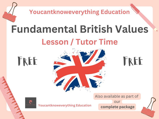 Free Fundamental British Values lesson or tutor time PSHE or Citizenship secondary teaching resource for KS3 or KS4 pupils.