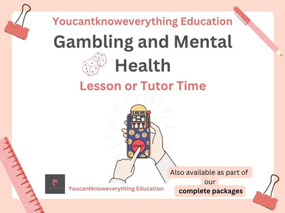Gambling and mental health PSHE resource for the new 2026 RSHE government guidance in lesson or tutor time format which is ideal for KS3 or KS4.