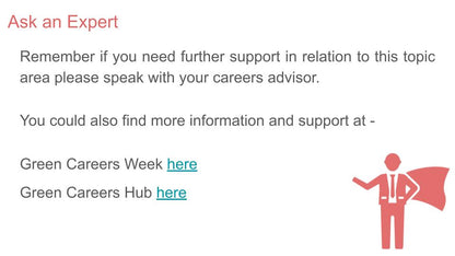 Green careers week tutor time assembly resource schools further support