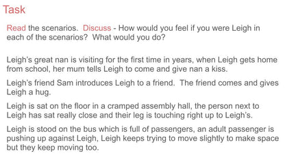 Consent and Personal Space PSHE Lesson