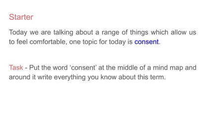 Consent and Personal Space PSHE Lesson