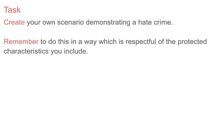 Hate Crime Lesson or Tutor Time