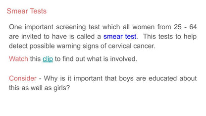 Health Screening / Testing Lesson